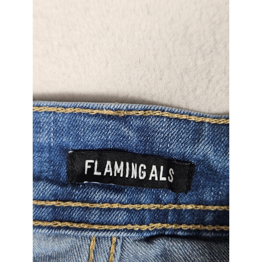 Flamingals Womens High Waisted Wide Leg Jeans Medium Wash Blue Size S 80292 - Picture 6 of 9